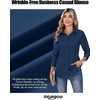 image:imageZeagoo Womens Wrinkle Free Button Down Shirts Long Sleeve Dress Shirts Collared Business Casual Blouses Tops XS3XLNavy Blue