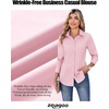 image:imageZeagoo Womens Wrinkle Free Button Down Shirts Long Sleeve Dress Shirts Collared Business Casual Blouses Tops XS3XLPink
