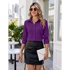 image:imageZeagoo Womens Wrinkle Free Button Down Shirts Long Sleeve Dress Shirts Collared Business Casual Blouses Tops XS3XLPurple