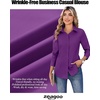 image:imageZeagoo Womens Wrinkle Free Button Down Shirts Long Sleeve Dress Shirts Collared Business Casual Blouses Tops XS3XLPurple