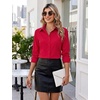 image:imageZeagoo Womens Wrinkle Free Button Down Shirts Long Sleeve Dress Shirts Collared Business Casual Blouses Tops XS3XLRed
