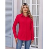 image:imageZeagoo Womens Wrinkle Free Button Down Shirts Long Sleeve Dress Shirts Collared Business Casual Blouses Tops XS3XLRed