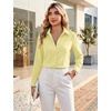 image:imageZeagoo Womens Wrinkle Free Button Down Shirts Long Sleeve Dress Shirts Collared Business Casual Blouses Tops XS3XLYellow