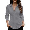 image:imageZeagoo Womens Wrinkle Free Button Down Shirts Long Sleeve Dress Shirts Collared Business Casual Blouses Tops XS3XLGrey