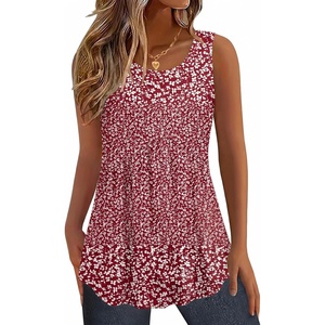 image:imageZeagoo Womens Summer Tank Tops Sleeveless Babydoll Tops Loose Fit Tunic Blouses Crew Neck Flowy Shirts S3XLFloral