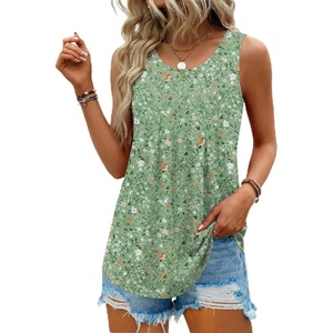 image:imageZeagoo Womens Tank Tops Sleeveless Pleated Crew Neck Summer Tunic Tops Dressy Loose Fit Business Casual Blouses 2026Xh534