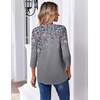 image:imageZeagoo 34 Length Sleeve Womens Tops Casual V Neck Pleated Top Boho Floral Blouses Work ShirtsFloral 36