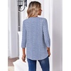 image:imageZeagoo 34 Length Sleeve Womens Tops Casual V Neck Pleated Top Boho Floral Blouses Work ShirtsStriped 273