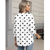 image:imageZeagoo Button Down Shirts for Women 34 Sleeve Linen Cotton V Neck Tops Dressy Casual Loose Work BlousesPolka Dotsjh592