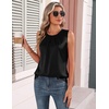image:imageZeagoo Camisole Top for Woman Silk Satin Crew Neck Dressy Sleeveless Blouses Summer Business Casual OutfitsBlack