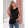 image:imageZeagoo Camisole Top for Woman Silk Satin Crew Neck Dressy Sleeveless Blouses Summer Business Casual OutfitsBlack
