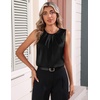 image:imageZeagoo Camisole Top for Woman Silk Satin Crew Neck Dressy Sleeveless Blouses Summer Business Casual OutfitsBlack