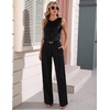 image:imageZeagoo Camisole Top for Woman Silk Satin Crew Neck Dressy Sleeveless Blouses Summer Business Casual OutfitsBlack