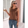 image:imageZeagoo Camisole Top for Woman Silk Satin Crew Neck Dressy Sleeveless Blouses Summer Business Casual OutfitsBrown