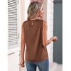 image:imageZeagoo Camisole Top for Woman Silk Satin Crew Neck Dressy Sleeveless Blouses Summer Business Casual OutfitsBrown