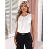 image:imageZeagoo Camisole Top for Woman Silk Satin Crew Neck Dressy Sleeveless Blouses Summer Business Casual OutfitsWhite