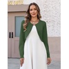 image:imageZeagoo Cropped Cardigan Sweaters for Women Long Sleeve Knit Open Front Bolero Shrug for DressesArmy Green