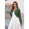 image:imageZeagoo Cropped Cardigan Sweaters for Women Long Sleeve Knit Open Front Bolero Shrug for DressesArmy Green