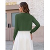 image:imageZeagoo Cropped Cardigan Sweaters for Women Long Sleeve Knit Open Front Bolero Shrug for DressesArmy Green