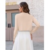 image:imageZeagoo Cropped Cardigan Sweaters for Women Long Sleeve Knit Open Front Bolero Shrug for DressesBeige
