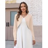 image:imageZeagoo Cropped Cardigan Sweaters for Women Long Sleeve Knit Open Front Bolero Shrug for DressesBeige