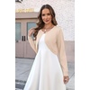 image:imageZeagoo Cropped Cardigan Sweaters for Women Long Sleeve Knit Open Front Bolero Shrug for DressesBeige