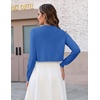 image:imageZeagoo Cropped Cardigan Sweaters for Women Long Sleeve Knit Open Front Bolero Shrug for DressesBlue