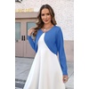 image:imageZeagoo Cropped Cardigan Sweaters for Women Long Sleeve Knit Open Front Bolero Shrug for DressesBlue