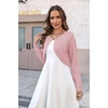 image:imageZeagoo Cropped Cardigan Sweaters for Women Long Sleeve Knit Open Front Bolero Shrug for DressesDusty Pink