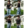 image:imageZeagoo Long Sleeve Shirts for Womens Lace Tops Mesh Sheer Crew Neck Shirts Sexy Spring Going Out BlouseBlackpat1
