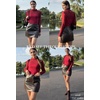 image:imageZeagoo Long Sleeve Shirts for Womens Lace Tops Mesh Sheer Crew Neck Shirts Sexy Spring Going Out BlouseRedpat2