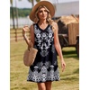 image:imageZeagoo Summer Dresses for Women 2026 Sleeveless Dress V Neck Tank Dress Pleated Floral Tshirt Sundresses with PocketsBlack White Floral