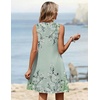 image:imageZeagoo Summer Dresses for Women 2026 Sleeveless Dress V Neck Tank Dress Pleated Floral Tshirt Sundresses with PocketsGreen Floralprinted