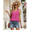 image:imageZeagoo Tank Top for Women 2026 Summer Loose Fit Sleeveless Pleated Flowy Floral Tunic Dressy BlouseRose Red
