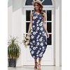 image:imageZeagoo Women Floral Summer Casual Beach Printed Tank Dress with Pockets Pleated Front Long Dress2604 Navy Floral