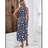 image:imageZeagoo Women Floral Summer Casual Beach Printed Tank Dress with Pockets Pleated Front Long Dress2604 Navy Flower