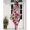 image:imageZeagoo Women Floral Summer Casual Beach Printed Tank Dress with Pockets Pleated Front Long Dress2604 Red Flower