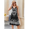 image:imageZeagoo Women Summer Casual Dresses 2026 Sleeveless Midi Pleated Tank Sundress with Pockets V Neck A Line Swing Tshirt DressEthnic Black White
