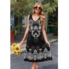 image:imageZeagoo Women Summer Casual Dresses 2026 Sleeveless Midi Pleated Tank Sundress with Pockets V Neck A Line Swing Tshirt DressEthnic Black White