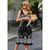image:imageZeagoo Women Summer Casual Dresses 2026 Sleeveless Midi Pleated Tank Sundress with Pockets V Neck A Line Swing Tshirt DressEthnic Black White