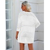 image:imageZeagoo Womens 2026 Lightweight Crochet Cardigan Sweaters Open Front 34 Sleeve Knit Kimono Summer Boho Cover UpAwhite