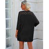 image:imageZeagoo Womens 2026 Lightweight Crochet Cardigan Sweaters Open Front 34 Sleeve Knit Kimono Summer Boho Cover UpBlack