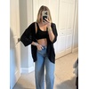 image:imageZeagoo Womens 2026 Lightweight Crochet Cardigan Sweaters Open Front 34 Sleeve Knit Kimono Summer Boho Cover UpBlack