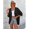 image:imageZeagoo Womens 2026 Lightweight Crochet Cardigan Sweaters Open Front 34 Sleeve Knit Kimono Summer Boho Cover UpBlack