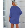image:imageZeagoo Womens 2026 Lightweight Crochet Cardigan Sweaters Open Front 34 Sleeve Knit Kimono Summer Boho Cover UpBlue