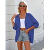 image:imageZeagoo Womens 2026 Lightweight Crochet Cardigan Sweaters Open Front 34 Sleeve Knit Kimono Summer Boho Cover UpBlue