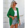 image:imageZeagoo Womens 2026 Lightweight Crochet Cardigan Sweaters Open Front 34 Sleeve Knit Kimono Summer Boho Cover UpGreen