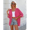 image:imageZeagoo Womens 2026 Lightweight Crochet Cardigan Sweaters Open Front 34 Sleeve Knit Kimono Summer Boho Cover UpHot Pink