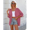 image:imageZeagoo Womens 2026 Lightweight Crochet Cardigan Sweaters Open Front 34 Sleeve Knit Kimono Summer Boho Cover UpLight Pink
