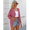 image:imageZeagoo Womens 2026 Lightweight Crochet Cardigan Sweaters Open Front 34 Sleeve Knit Kimono Summer Boho Cover UpLight Pink